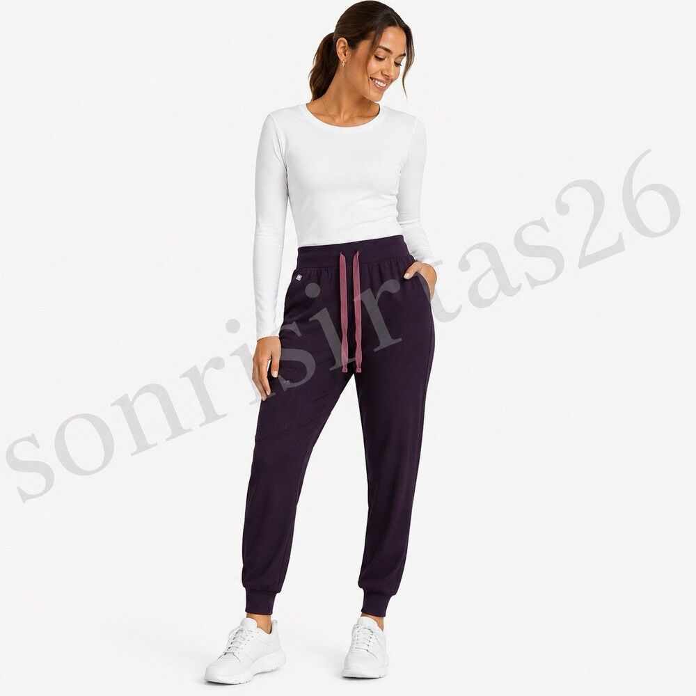 FIGS Zamora High Waisted Jogger Scrub Pants Women's Size XS Brown Espresso - NWT